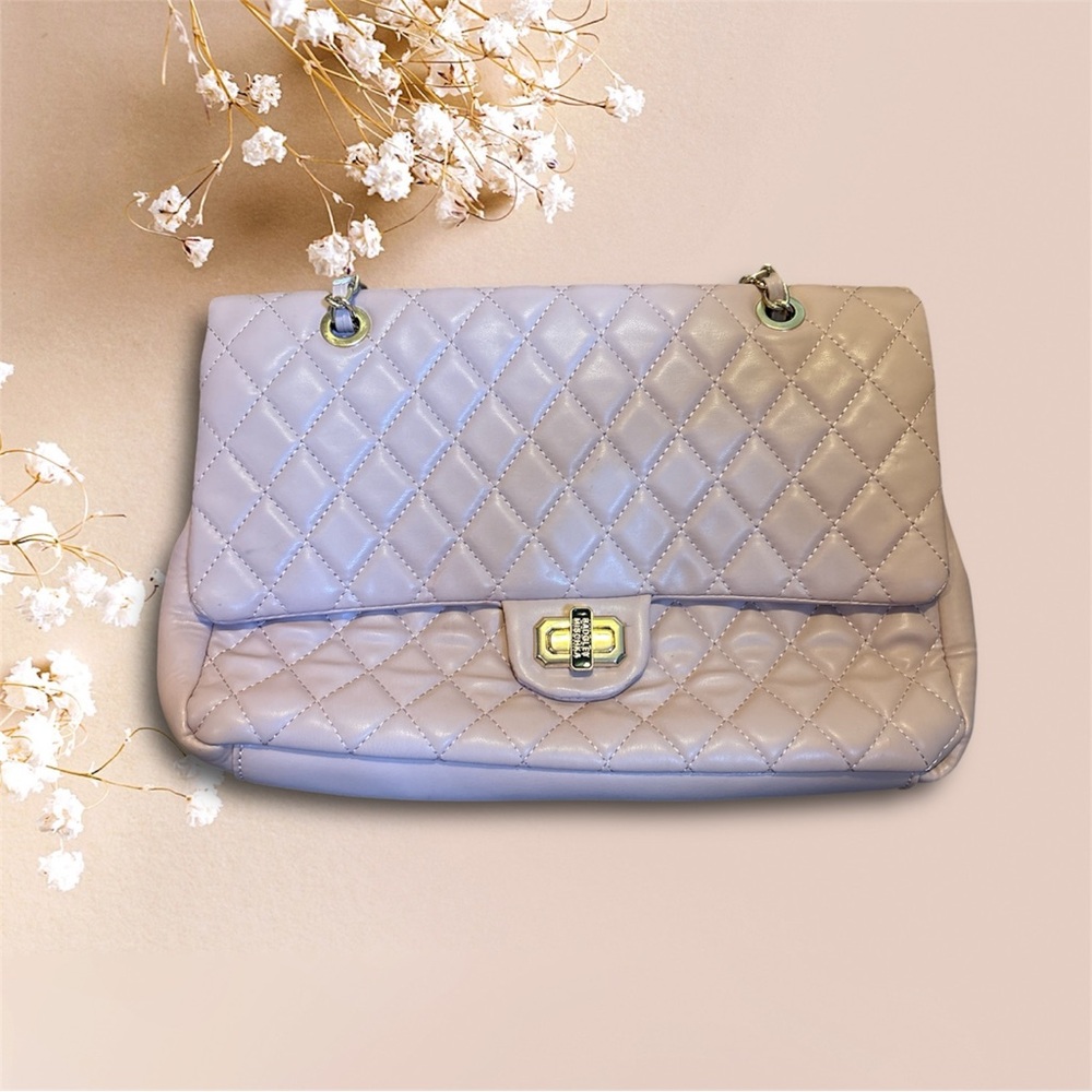 Badgley Mischka Quilted Shoulder Bag - Blush Pink